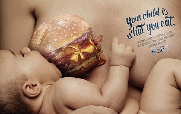 Una campaña de publicidad previene sobre las dietas no saludables durante la lactancia