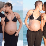 La imagen de un pareja de lesbianas embarazadas se hace viral y genera polémica