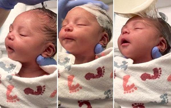 El video del primer baño de esta bebé recién nacida enternece a millones