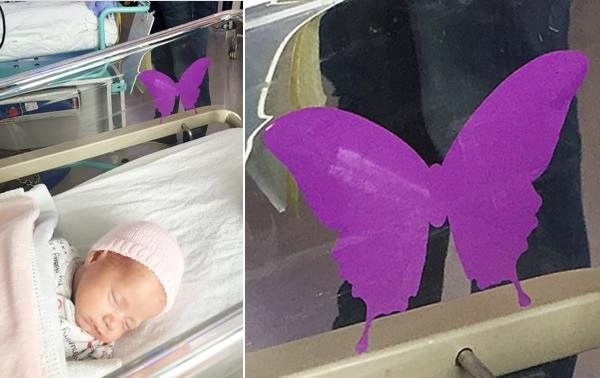Cuidado con lo que dices si ves una mariposa violeta en la cuna de un bebé