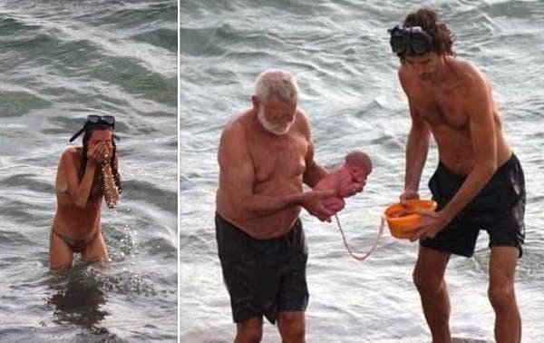 Revelan el secreto de las imágenes de una mujer que parió a su hijo dentro del mar