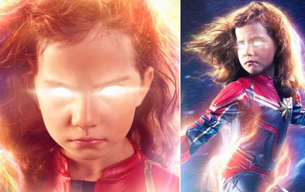 La increíble sesión de fotos que tomó un padre a su hija de 5 años como la Capitana Marvel